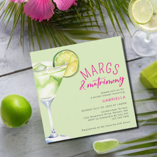Möhippan Margs och Matrimony Lime Green Rosa Inbjudningar