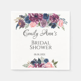 Möhippan Marsala  Rosa Navy Peonies Pappersservett