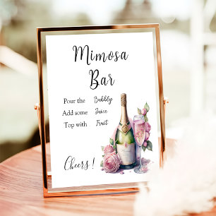 Möhippan Mimosa Pub Blommigt Champagne Poster