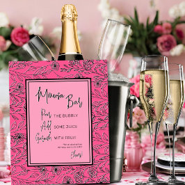 möhippan Mimosa Pub i rosa och svart blommigten Poster