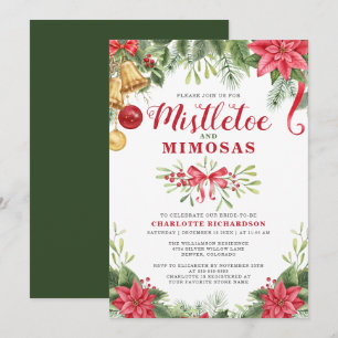 Möhippan Mimosas & Mistletoe Elegant Winter Inbjudningar