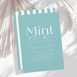 Möhippan Mint to BE Minimum Typography Inbjudningar