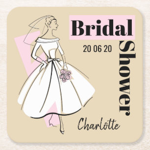 Möhippan mode Bride Neutralt underlägg Papper Kvadrat