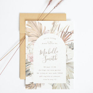 Möhippan Modern Arch White Pampas Boho Desert Inbjudningar