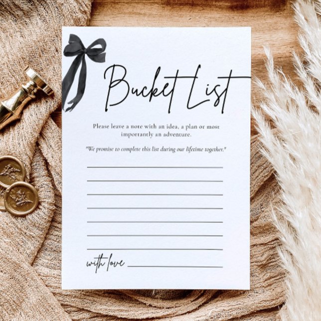 Möhippan Modern Black Bow Bucket List Inbjudningar (Skapare uppladdad)