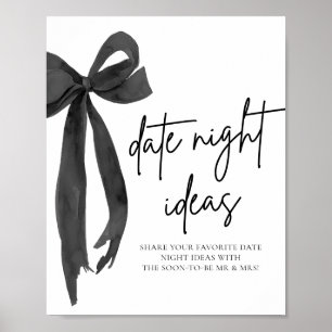 Möhippan Modern Black Bow Datum Natt Idéer Spelsig Poster