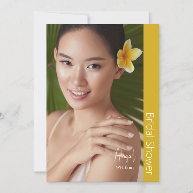 Möhippan Modern Bride Photo Gult Inbjudningar (Framsida)
