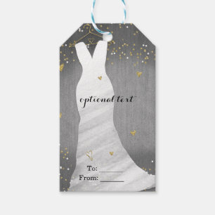 Möhippan Modern Bröllop Dress Confetti Hearts Presentetikett