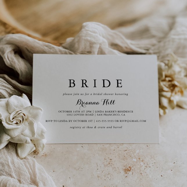 Möhippan Modern Calligraphy Bride Inbjudningar (Skapare uppladdad)