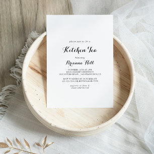 Möhippan Modern Calligraphy Kitchen Tea Inbjudningar