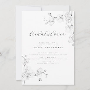 Möhippan Modern Calligraphy White Orchids Inbjudningar