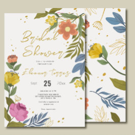 Möhippan Modern Chic Boho Bright Vild Flowers Inbjudningar