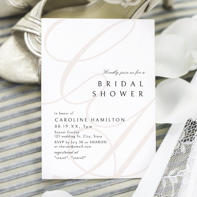 Möhippan Modern Classic Elegance Calligraphy Inbjudningar (Modern Classic Elegance Calligraphy Bridal Shower Invitation)