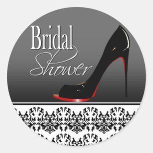 Möhippan Modern Damask Stiletto Runt Klistermärke