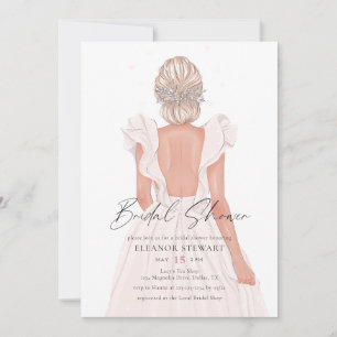 Möhippan Modern Elegant Bride Bröllop Gown Inbjudningar