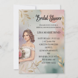 Möhippan Modern Elegant Bride Bröllop Gown Inbjudningar