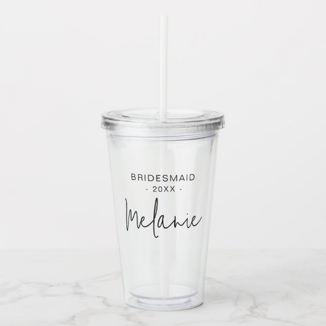 Möhippan Modern Elegant-skript i Bridesmaid Take Away Mugg (Framsida)