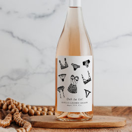 Möhippan Modern för penselskript Vinflaska Etikett