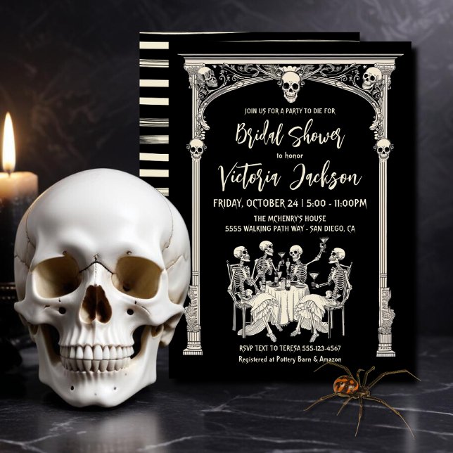 Möhippan Modern gotiic Skeleton Bachelorette Inbjudningar (Skapare uppladdad)