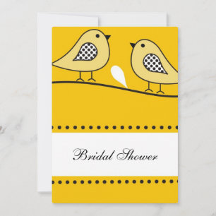 Möhippan Modern Gult Love birds   Inbjudningar