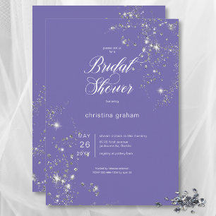 Möhippan Modern Lavender White Glam Diamonds Inbjudningar