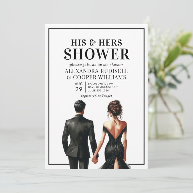 Möhippan Modern Möhippa Par Shower Inbjudningar (Stående Fram)