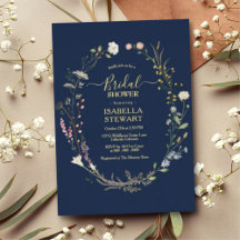 Möhippan Modern Navy Blue Wildblomma Vår