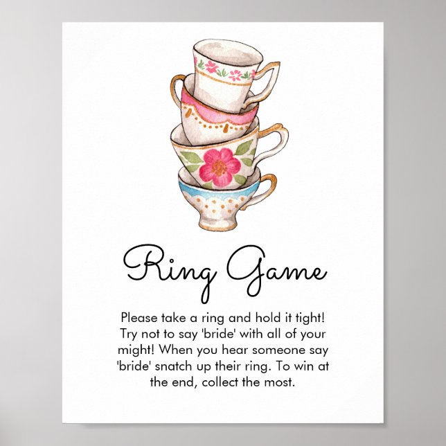 Möhippan Modern  och Vita Tea Party Ring Poster (Framsidan)