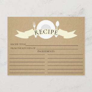 Möhippan Modern Recept Card Kraft Vykort