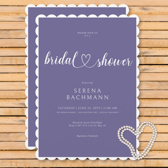 Möhippan Modern Romantic Minimal Lavender Inbjudningar (Modern Romantic Minimal Lavender Bridal Shower Invitation)