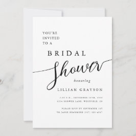 Möhippan Modern, romsk skript, svart och vit Inbjudningar