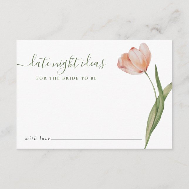 Möhippan Modern Tulip Date Night Ideas Tilläggskort (Framsida)