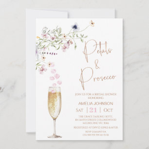 Möhippan Modern Wildbloman Petal och Prosecco Inbjudningar