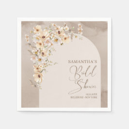 Möhippan Modern Wildblomme Ivory Arch Ram Pappersservett