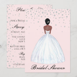 Möhippan mörk Hair Skin Bride Illustration Inbjudningar