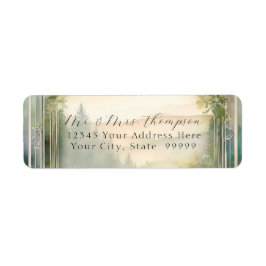 Möhippan Mountain Forest Summer Meadow Bröllop Returadress Etikett