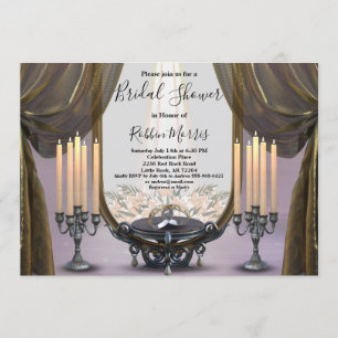 Möhippan Mystic Night Guld Drapes & Candles Inbjudningar