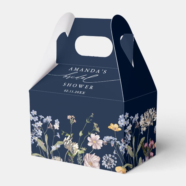 Möhippan Navy Vår Wildblomma Meadow Presentaskar (Baksidan Sidan)