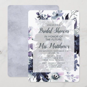 Möhippan Nocvert Blommigt Dusty Blue & Navy Inbjudningar
