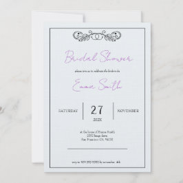 möhippan "November Elegance" Anpassade Inbjudningar