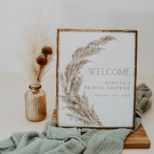 Möhippan Pampas Grass Boho Välkommen Poster