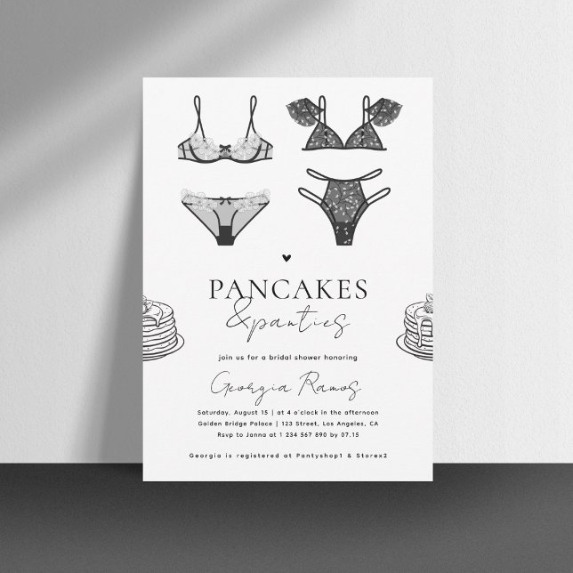 Möhippan Pancakes & Panties Black Lingerie Inbjudningar (Skapare uppladdad)