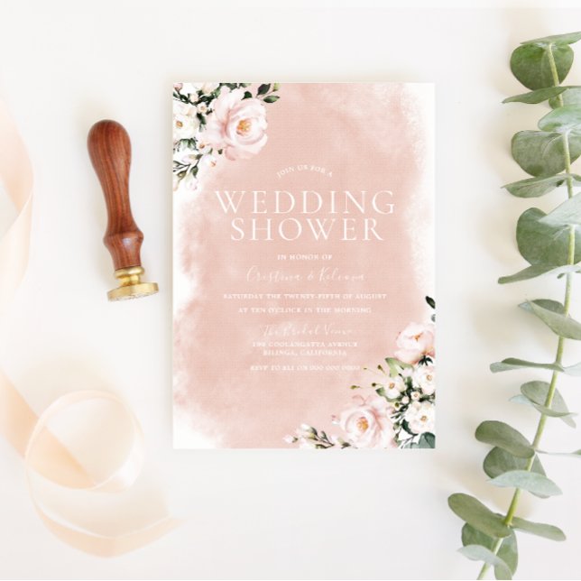 Möhippan Par för vattenfärg i  Blommigt Inbjudningar (Skapare uppladdad)