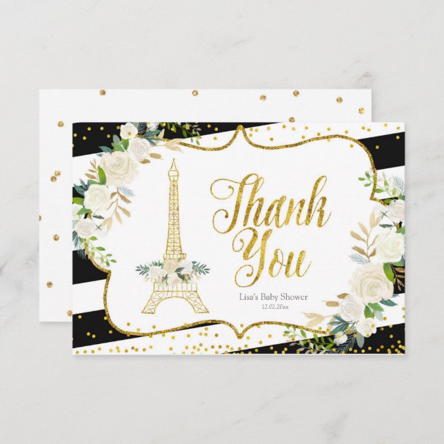 Möhippan Paris White Blommigt - tackkort Tack Kort (Fram/baksida)