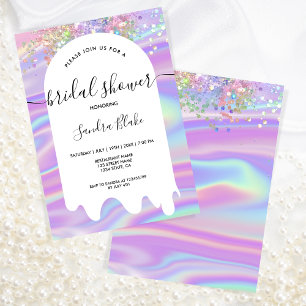 Möhippan Pastel HoloGraph Glitter Drifts Inbjudningar