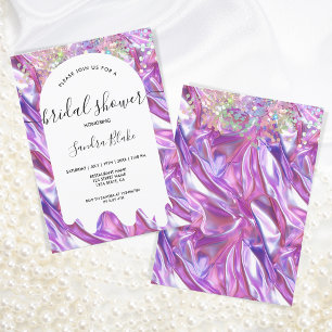 Möhippan Pastel HoloGraph Glitter Drifts Inbjudningar