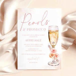 Möhippan Pearerna & Prosecco Watercolor Inbjudningar
