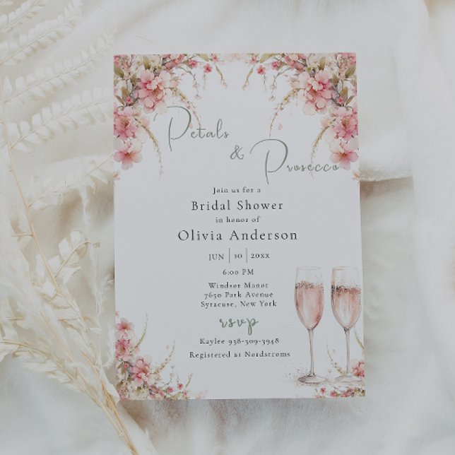 Möhippan Petal och Prosecco Inbjudningar (Skapare uppladdad)