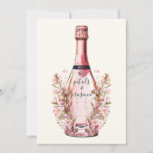 Möhippan Petals and Prosecco Blommigt Hearts Inbjudningar