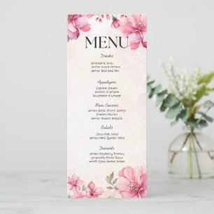 Möhippan Petals och Prosecco Blommigt Menu Inbjudningar